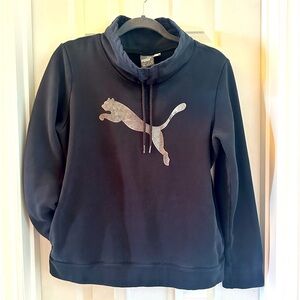 Puma-Black Funnel Neck Sweatshirt Size M
